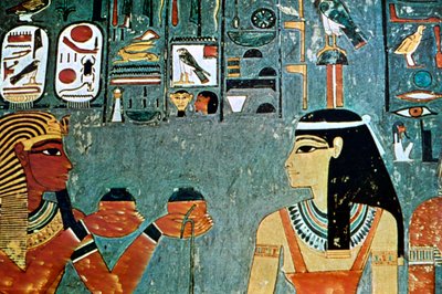 Seinämaalaus aatelisten haudoista, Thebasta, Luxorista, Egyptistä tekijältä Unbekannt