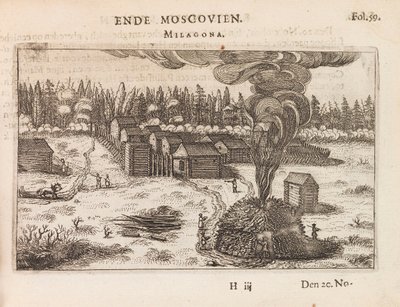 Muskovi, Milagona. Kuvitus Antonis Goeteerisin teokseen Journael vande legatie..., c1616-1617. tekijältä Unbekannt