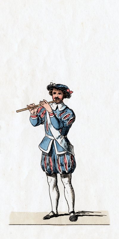 Muusikko, pukusuunnittelu Shakespearen näytelmään, Henry VIII, 1800-luku tekijältä Unbekannt