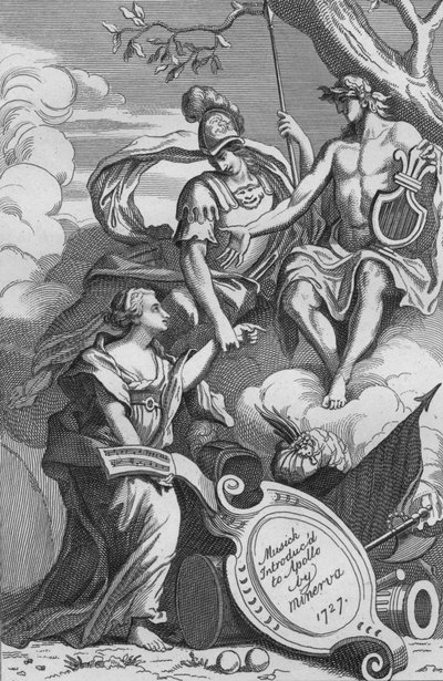 Musiikki, jonka Minerva esitteli Apollolle, 1727, 1827. tekijältä Unbekannt