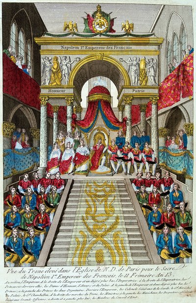 Napoleon Bonaparte kruunattiin keisari Napoleon I:ksi 2. joulukuuta 1804, 1800-luku tekijältä Unbekannt