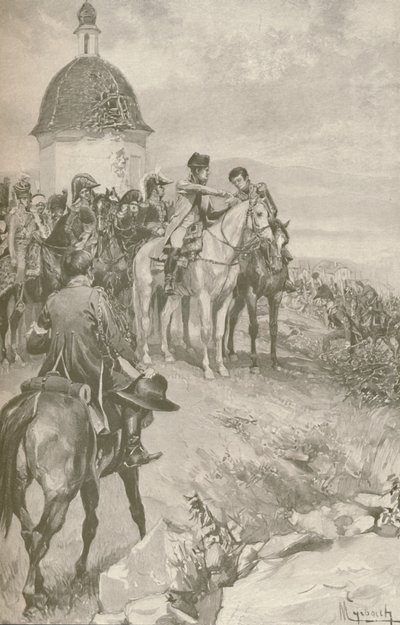 Napoleon ja hänen esikuntansa Austerlitzissä, 1896 tekijältä Unbekannt