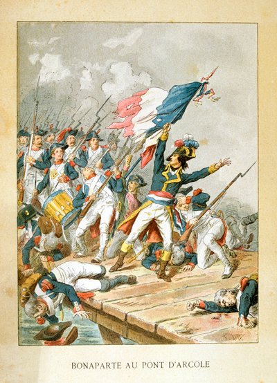 Napoleon Arcola-sillalla, 15. marraskuuta 1796 tekijältä Unbekannt