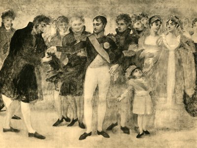 Napoleon koristelemassa Davidia Salon du Louvressa, Pariisissa, 1808, 1921. tekijältä Unbekannt
