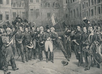 Napoleons jäähyväiset keisarilliselle vartijalle Fontainebleaussa, 20. huhtikuuta 1814, 1896 tekijältä Unbekannt