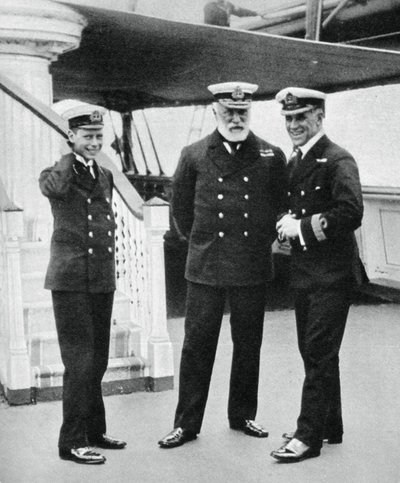 Laivaston kadetti prinssi Albert amiraali Sir Lewis Beaumontin kanssa, 1912 tekijältä Unbekannt