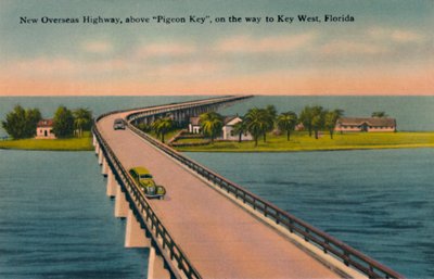 Uusi Overseas Highway, Pigeon Keyn yläpuolella, Key Westiin, Floridaan, 1940-luku tekijältä Unbekannt