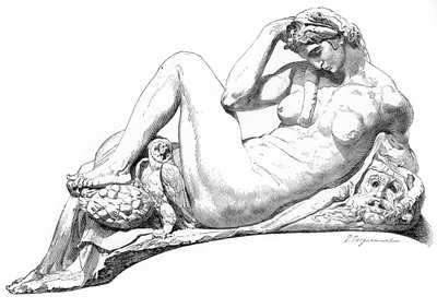 Yö Julian de Medicin haudalta, San Lorenzon basilika, Firenze, Italia, 1882 tekijältä Unbekannt