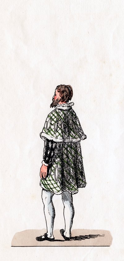 Aatelismies, pukusuunnittelu Shakespearen näytelmään, Henry VIII, 1800-luku tekijältä Unbekannt