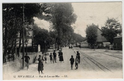 Normandia, Calvados (14), Ouistreham: näkymä Luc sur Mer -kadulle Riva Bellassa (Riva-Bella) - Postikortti 1800-luvun lopulla - 1900-luvun alussa tekijältä Unbekannt