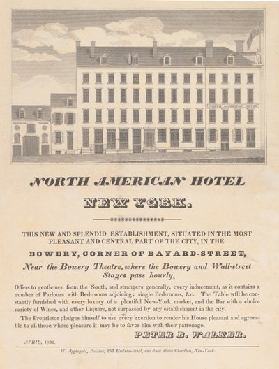 North American Hotel, New York, huhtikuu 1832. tekijältä Unbekannt