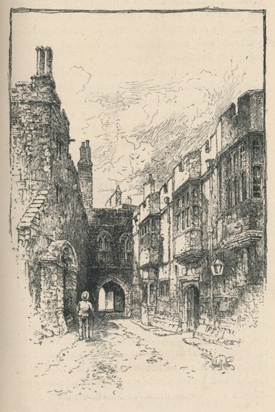 Northern Gate ja kirjasto, King Johns Tower, 1895 tekijältä Unbekannt