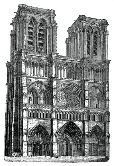 Notre Dame, Pariisi, 1870 tekijältä Unbekannt