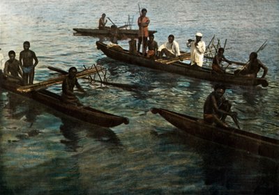Uusi-Guinea. Papuan kanootit, Papua-Uusi-Guinea. Papuan kanootit, 1900. tekijältä Unbekannt