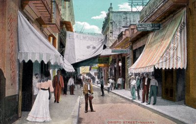 Obispo Street, Havanna, Kuuba, 1900-luvun alku tekijältä Unbekannt