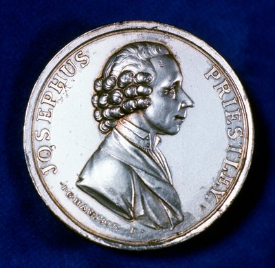 Joseph Priestleyn 1733-1804, 1803 muistomitalin kääntöpuoli tekijältä Unbekannt