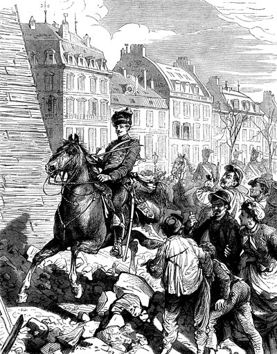 Saksalaiset miehittivät Pariisin Ranskan ja Preussin sodan jälkeen, helmikuu 1871 c1880 tekijältä Unbekannt