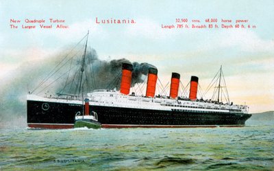 Merilaiva RMS Lusitania, 1900-luku tekijältä Unbekannt