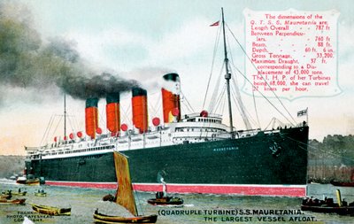 Merilaiva RMS Mauretania, 1900-luku tekijältä Unbekannt