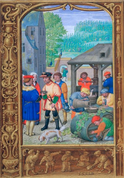 Lokakuu, viininvalmistus, 1500-luvun alku tekijältä Unbekannt