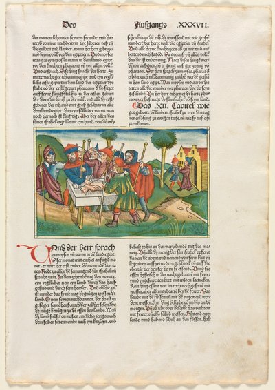 Pääsiäiskaritsan uhri saksalaisesta Raamatusta, julkaisija Anton Koberger, Nürnberg, 1483. tekijältä Unbekannt