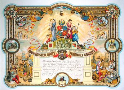 Manchester Unity Friendly Societyn naisloosin viranhaltijatodistus, 1929 tekijältä Unbekannt