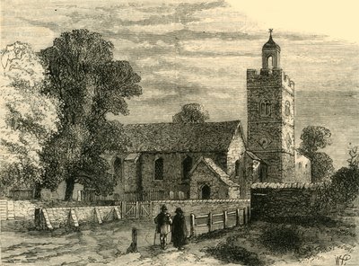 Vanha Camberwellin kirkko vuonna 1750, n. 1878. tekijältä Unbekannt