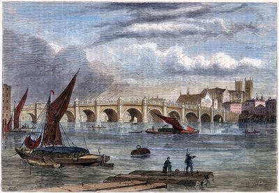 Old Westminster Bridge vuonna 1754, 1800-luvulla tekijältä Unbekannt