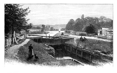 Old Windsor Lock, Thames-joki, Berkshire, 1888 tekijältä Unbekannt