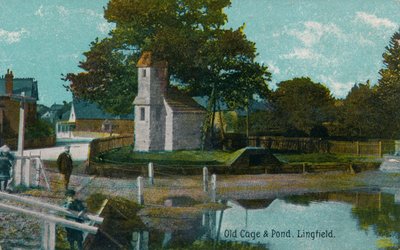 Vanha häkki ja lampi, Lingfield, Surrey, c1905 tekijältä Unbekannt