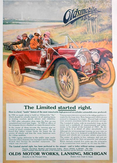 Oldsmobile-autoilmoitus, 1911 tekijältä Unbekannt