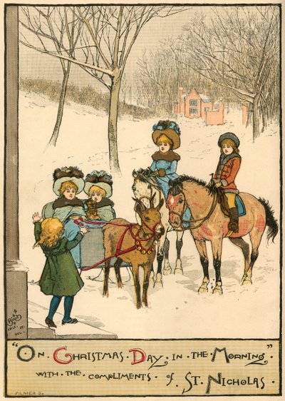 Joulupäivänä aamulla, Pyhän Nikolauksen kohteliaisuuksien kera, 1883. tekijältä Unbekannt