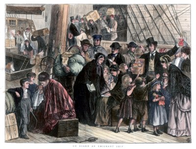 Maahanmuuttajalaivalla, 1871 tekijältä Unbekannt