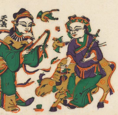 Satakolmekymmentäviisi puupalikkaprinttiä, mukaan lukien uudenvuoden kuvat nianh..., 1800-1900-luvulla. tekijältä Unbekannt