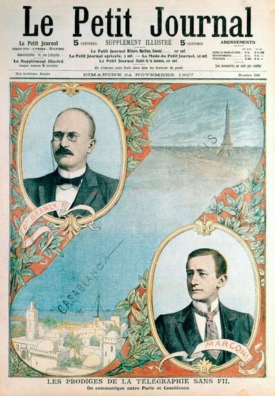 Langattoman lennätinyhteyden avaaminen Pariisin ja Casablancan välillä, 1907 tekijältä Unbekannt