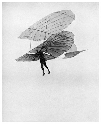 Otto Lilienthal tekee yhden viimeisistä lennoistaan, 1896 1956 tekijältä Unbekannt