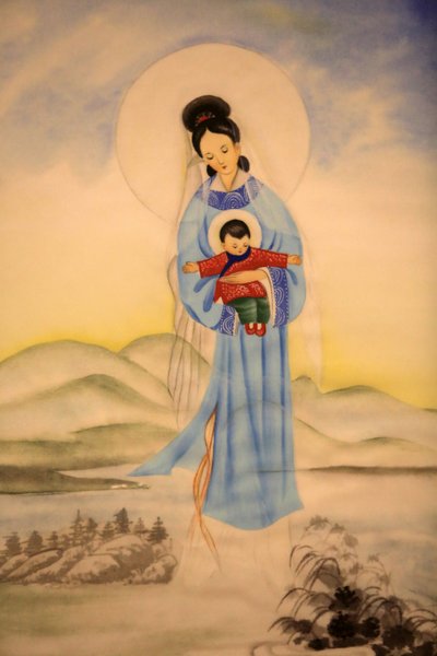Kiinan Neitsyt Maria. Crypt. Notre Dame de Fourvièren basilika. Lyons, Lyons, Ranska tekijältä Unbekannt