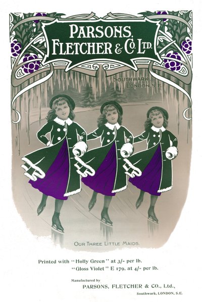 Kolme pientä piikaa - Parsons, Fletcher & Co. Ltd -ilmoitus, 1909. tekijältä Unbekannt