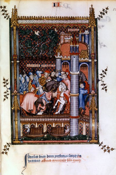 Pakanapapit toivottavat Sisinniuksen tervetulleeksi Pariisin porteille vuonna 1317 tekijältä Unbekannt