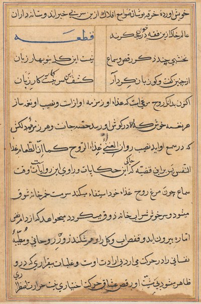 Sivu julkaisusta Tales of a Parrot Tuti-nama: tekstisivu, n. 1560. tekijältä Unbekannt
