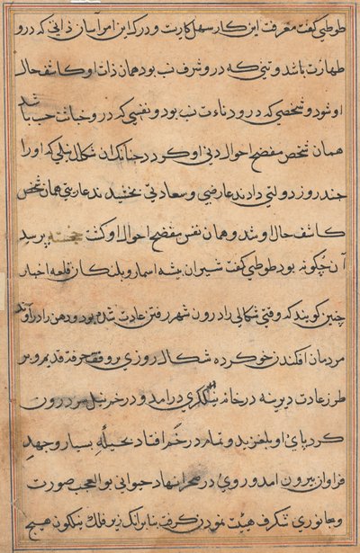 Sivu julkaisusta Tales of a Parrot Tuti-nama: tekstisivu, n. 1560. tekijältä Unbekannt