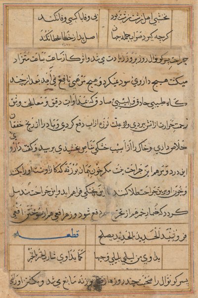 Sivu julkaisusta Tales of a Parrot Tuti-nama: tekstisivu, n. 1560. tekijältä Unbekannt