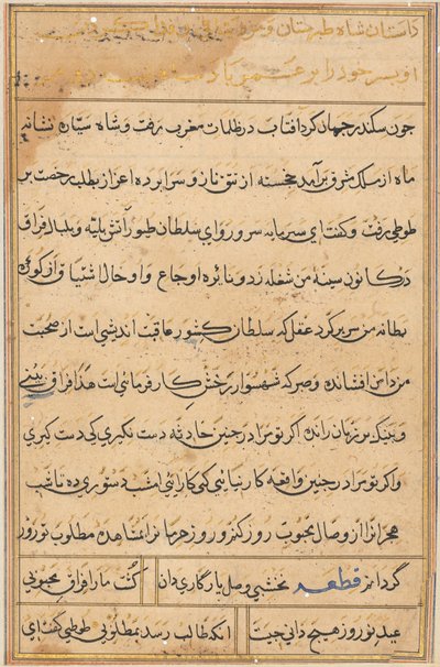ਤੋਤੇ ਦੀਆਂ ਕਹਾਣੀਆਂ ਦਾ ਪੰਨਾ ਟੂਟੀ-ਨਾਮਾ: ਪਾਠ ਪੰਨਾ, ਸੀ. 1560. ਫਿਨਿਸ਼ tekijältä Unbekannt