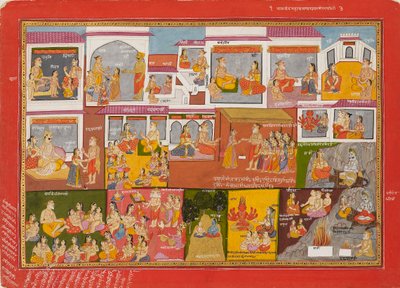 Sivu sarjasta Bhagavata Purana, vuodelta 1780 tekijältä Unbekannt