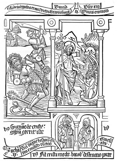 Sivu Biblia Pauperumista, 1400-luku, 1870 tekijältä Unbekannt