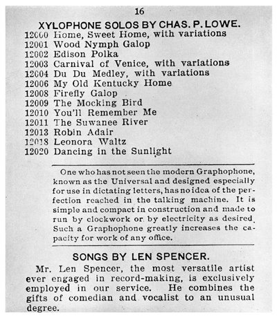 Sivu ensimmäisestä Columbian Gramophone Catalogue -luettelosta, c1898 1956 tekijältä Unbekannt