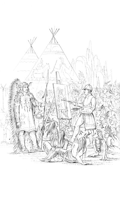 Muotokuvan maalaus intiaanista, 1841 tekijältä Unbekannt