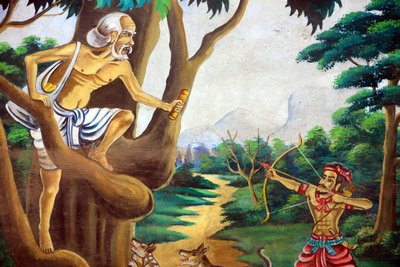 Shakyamuni Buddhan elämäntarinaa kuvaava maalaus. Wat Naxai. Vientiane. Laos, 20151106, Vientiane, Laos tekijältä Unbekannt