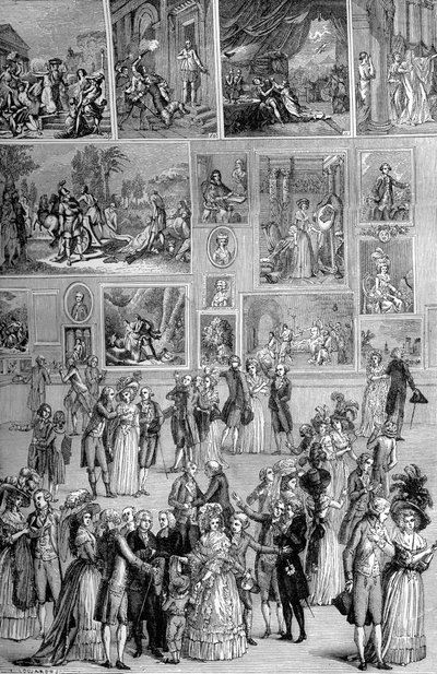 Maalausnäyttely, Louvre, Pariisi, 1737 1882-1884 tekijältä Unbekannt