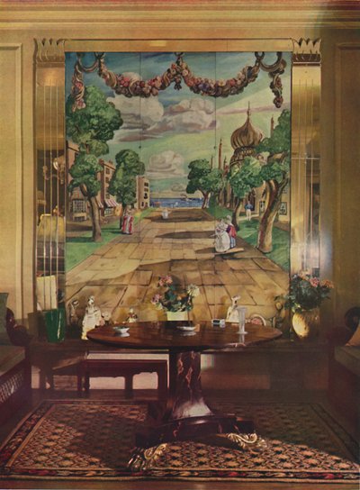 Regency Brightonin paneeli, jota reunustavat peilatut lasipilasterit, 1933. tekijältä Unbekannt